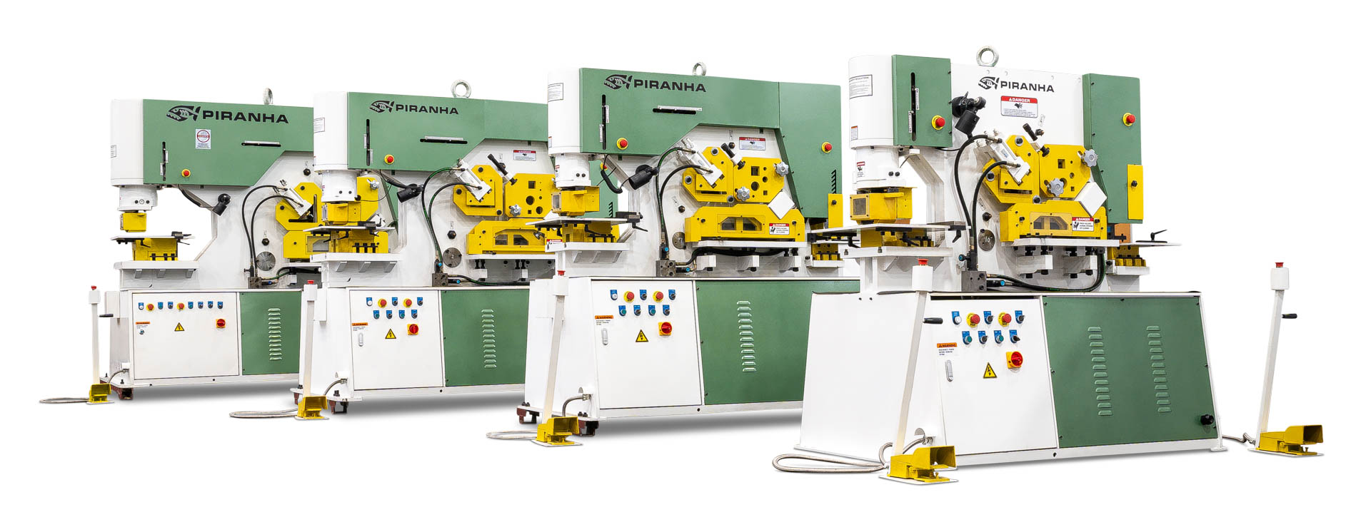Piranha B2 Series ironworkers family — production floor lineup.