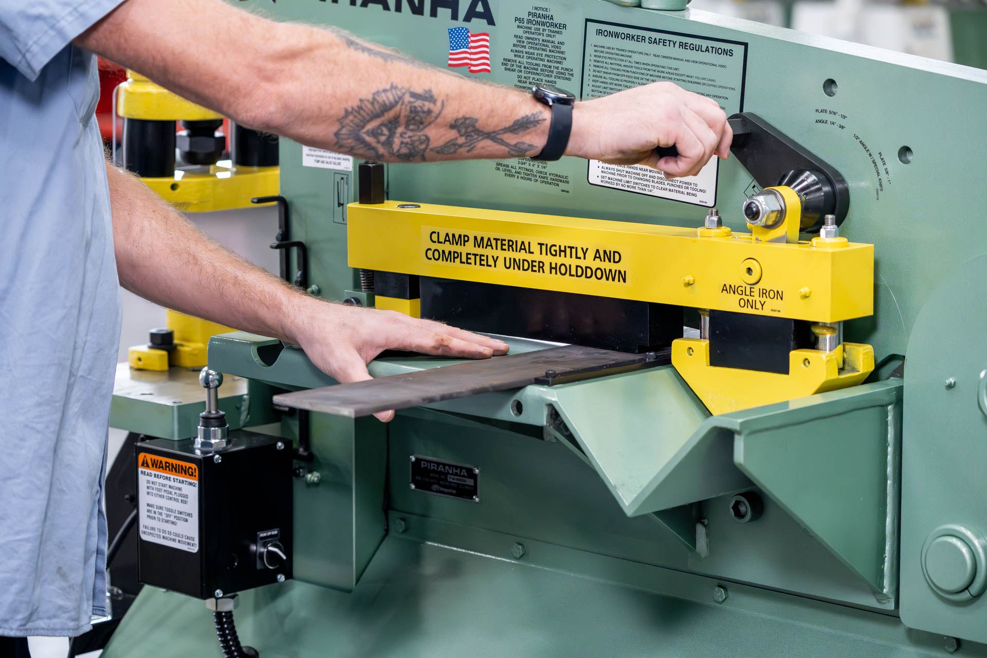 Piranha P-Series ironworker detail shot.